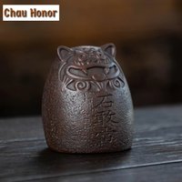 Yixing Boutique Purple Clay Tea Pet Ornaments Handmade Shigandang Tiger Sculpture Crafts Teaware Decoration Accessories Gifts