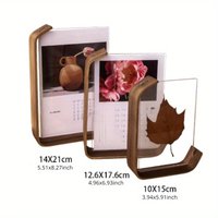 1Pc DIY New Acrylic Wooden Photo Frame Herbarium Display with HD Glass Sided Tabletop Home Decor