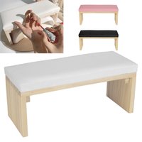 Manicure Hand Pillow Nail Art Hand Pillow Mat Soft PU Leather Wooden Stand Arm Rest Cushion for Nail Salon