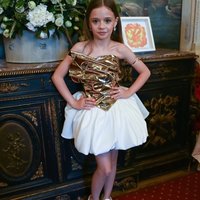 Smileven Strapless Gold Arabia Flower Girl Dresses With Cape Mini Skirt Girl's Party Gowns Vestidos para niñas Customized