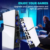 NEW Cooler Fan for PS5 Slim Console 1100RPM Game Console Rear Cooling Fan with LED Light and 3 Fans for PS5 Slim Consol