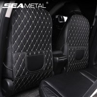 Tapis Anti-coup de pied de voiture en cuir PU, housse de protection arrière de siège de voiture, organisateur de siège arrière de voiture avec poches de rangement, accessoires intérieurs