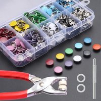 Five-Claw Button Installation Tool Set No-Nail No-Sew Mother-Child Button Installer Alloy Clamp Hidden Button Tool Household ...