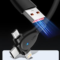 120W 3 in 1 Fast Charging USB Cable USB A To Type C/Micro USB/IOS Phone Charge Data Cable For iPhone Samsung Xiaomi Huawei