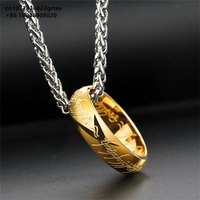 Stainless steel necklace square Pearl thick chain titanium steel large necklace long metal short jewelry to wear pendant accesso