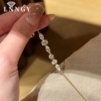Lnngy 3.8mm Round Moissanite Bracelet For Women 14K Gold Filled Geometric Irregular Zircons Bracelets Hand Jewelry Gifts