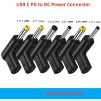 Laptop DC Power Adapter Kits USB Type C Female to DC Plug Power Connector 3.0x1.1mm/3.5x1.35mm/4.8x1.7mm/4.0x1.7mm/5.5x2.1mm