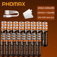 PHOMAX 1.5V Lithium Batteries 4200mWh 1150mWh AA/AAA USB Type-C Li-ion Rechargeable Battery Remote Control Electric Toy Mouse