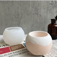 Large Size Round Gypsum Flower Pot Mold DIY Concrete Gypsum Succulent Flower Pot Silicone Mold Home Gardening Pot Planter Making