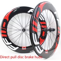 New 700C Road Bike Full Carbon Fibre Bicycle Wheelset Thru Axle Center Lock Direct pull disc brake Tubular Clincher Tubeless Rim