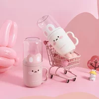 Compact Portable Cartoon Toothbrush Box Mouthwash Cup Plastic Travel Wash Cup
