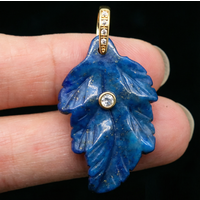1.2" Leaf Shape Natural Stone Crystals with White Zircon Amazonite Amethyst Carved Gemstone Charms for DIY Jewelry Accessories