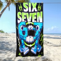 1PC Six Seven 67 Friendship Beach Towel Quick-Dry Polyester Lightweight Soft Swim Towel For Travel Surfing Camping Beach Essenti