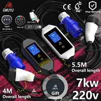 GWUYU 3,5KW 7KW 8A bis 32A Tragbares EV-Ladegerät Typ2 IEC62196-2 Wallbox 4 Meter IP65 für BYD Tesla Kia Hyundai Nissan Dacia