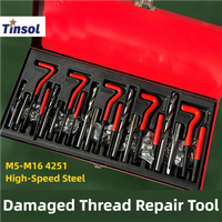 TINSOL 88/131pcs Metric Thread Repair Kit Helicoil Set Inserts Sleeves Thread Inserts, Tap and Drill Bit for M5 M6 M8 M10 M12