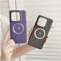 Sliver M Fabric Leather Phone Magnetic Case for Motorola Signature Edge 70 Ultra Fusion+ 60 Pro 50 Neo G67 G57 Power PU Cover