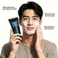 LAIKOU Men Face Cleanser 50g Deep Cleansing Oil Control Anti Acne Refreshing Moisturizing Facial Wash For Men Skin Care