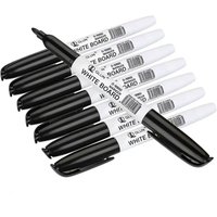 12Pcs Large Capacity Erasable Whiteboard Markers, Water-Based Ink Black Dry Erase Pens for Office School Teaching Supplies