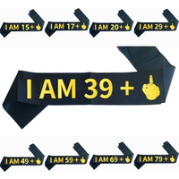 16 18 21 30 40 50 60 70 Birthday Party Black Gold Sash Ribbon Women and Men Birthday Party Decoration Supplies Favors