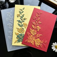 Romantic Confession Flower Branch Embossed Board Flower Relief Mold Handmade Paper Art Embossing Tool