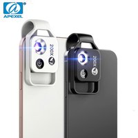 APEXEL 200X Magnification Microscope Lens with CPL Mobile LED Light Micro Pocket Macro Lenses for IPhone Xiaomi Samsung Huawei