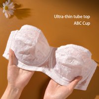 Summer Ultra-thin Women Lace Bras Push Up Sexy Bras Detachable Shoulder Strap Bralette Non-sagging Tube Top Breathable Underwear