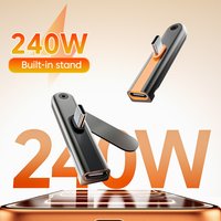240W PD Bracket Adapter Type C to Type C Elbow 360° Rotating Phone Stand USB C Male to Male Converter for iPhone 15 16 17