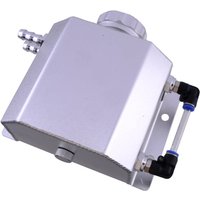 Universal 1L Car Silver Aluminum Square Radiator Coolant Overflow Expansion Bottle Recovery Water Tank Reservoir