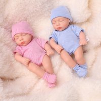 20cm Vinyl Reborn Dolls Lifelike Mini Doll Toys 17.74in Soft and Full Vinyl Doll Sleep Reborn Toy DIY Doll Toys Reborn Gift Doll