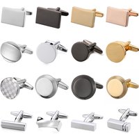 High quality men's French shirt cufflinks classic laser metal round square cuffs buttons wedding suit accessories jewelry gifts