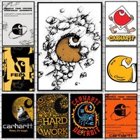 Luxury Design C-Carhartts Poster Sticker Self Adhesive for Playroom Bedroom Hallway Home Wall Art Decor Gift