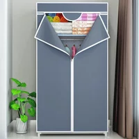 Portable Closet Large Wardrobe with 6 Shelves Clothes Organizer with Hanging Rods Wardrobe with Side Pockets Clothes