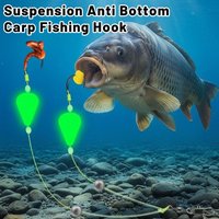 Double Hook Fishing Hair Rigs With Nightlight Design Buoyancy Doubles & Reverse Bottom Ready Made Pesca Carp Rigs Fishing Lure