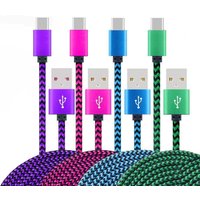 USB Type C Cable Date Sync 2.4A Fast Charging 1M 4Pack Nylon Braided Wire Charger Cable For Samsung Huawei Android Mobile Phone
