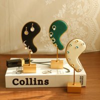 Ear Shape Earring Display Stand Microfiber Charms-Earring Hanging Rack Ear Clip Holder Stud Jewelry Organizer Storage Showcase