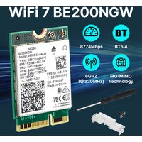 WiFi 7 BE200 M.2 Key E WiFi Card BT5.4 BE200NGW 2.4/ 5/ 6 GHz 8774Mbps Wireless Network Adapter For Win 10/11 PC Laptop