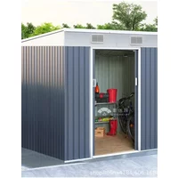 AliExpress NONE 8.5X6.4 FT Outdoor Storage Shed Garden Metal Shed with Lockable Door Outdoor Large Shed for Tool, Garbage Can, Bike
