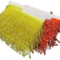 0.5m Red Blue Pink Fringed Trim Crystal Tassle Beaded Lace Ribbon Sewing Dance Clothing Edge Curtain Headwear Pendant Tassels