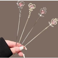 1/2pcs Magical Wand Girl Hair Sticks Star and Moon Hair Pin Stick Chinese Tassel Hairpins Hair Bun Styling FZAN06