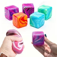 Needoh Nice Cube Marble Swirl Maltose Stuffed Sensory Toy Anxiety Squishy Relief Hand Exercise Ball Non-toxic Material ADHD Toy