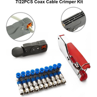 Coax Cable Crimper Coaxial Compression Tool Kit Wire Stripper With F RG6 RG59 Connectors Stripper Crimping Pliers Hand Tools