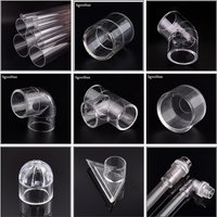 1pc 16~50mm Acrylic Pipe Tee Joint Aquarium Fish Tank Connector Plexiglass Tube Elbow Joints Shrimp Water Tank 3-Way Joints
