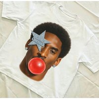 Bryant Bubble Gum Pop Vintage Short Sleeves T-shirt Summer Men Women Streetwear Y2K Fashion Harajuku Basketball Tee Casual Tops
