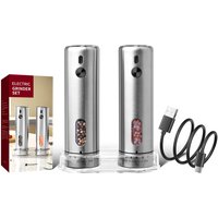1PC/2PCS Automatic Pepper Grinder Salt And Pepper Grinder USB Rechargeable Adjustable Coarseness Spice Mill Kitchen Tool
