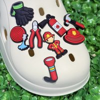 9/11Pcs Feuerwehrmann Feuer Hydrant Feuerwehrauto Schutzhelm PVC Schuh Schnalle Fit Armbänder DIY Sandale Schuhe Charms dekoration Kind Geschenk
