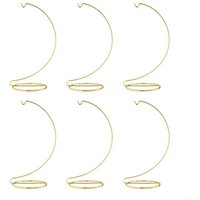 R53F Convenient Iron Hook Sturdy Glass Ball Holder Christmas Plant Hanging Hooks Moon Shaped Iron Bracket Ornament Stand