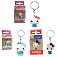 Funko Pop Pocket Keychain Hello Kitty Classic LADY LIBERTY 8 Bit Action Figure Collection Model Toys for Birthday Gift