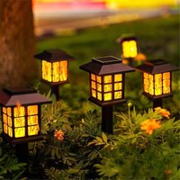 Solar Flame Lamp Ground Mounted Lamp Outdoor Courtyard Lamp Household Waterproof LED Lawn Lamp Garden Villa Decorative Lamp