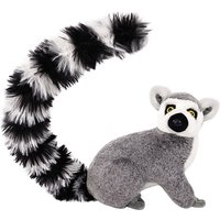 25CM Lemur Doll Simulation Wild Animals Plush Toy Lifelike Stuffed Ring-tailed Lemur Doll Home Decor Zoo Souvenirs