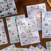 27pcs Text & Scene Stickers - Soft Pastel Word Decals for Planner Diary DIY Decor